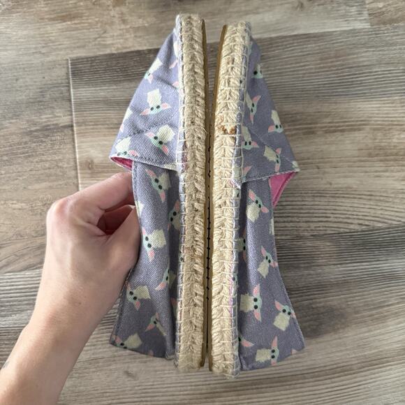 Star Wars Baby Yoda Grogu Ubuntu Espadrilles Shoes Women’s 7.5W Slip On Gray - Picture 7 of 8
